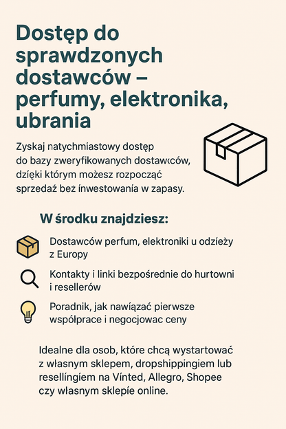 🧴📦 **BESTSELLER** Zestaw Premium: Kurs Resellingu + Dostęp do Sprawdzonych Dostawców